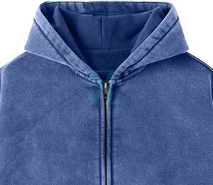 Streetwear personnalisé sweats à capuche avec fermeture éclair et délavés à l'acide pour femmes ensemble de sweat à capuche court avec broderie et pantalon de survêtement pour femmes - Product Image 2