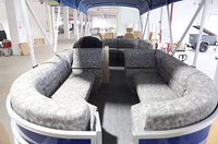 Bateau ponton en aluminium de luxe de 27 pieds bateau ponton de barge de fête de pêche familial avec CE approuvé