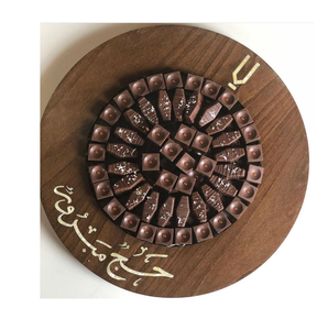 Assiette à dessert en chocolat et bois MOP et bois Assiette de service snacks de forme ronde de haute qualité pour ustensiles de cuisine - Product Image 6