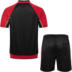 Nueva llegada Hombre Ropa Deportiva gimnasio Casual sólido camisa corta 2 piezas pantalones cortos traje venta al por mayor logotipo bordado hombres camiseta conjunto - Product Image 2