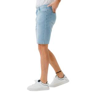 กางเกงขาสั้นผ้ายีนส์สวมใส่สบายแบบคลาสสิกสำหรับผู้ชายผ้าคอตตอนระบายอากาศได้น้ำหนักเบาเข้ารูปสำหรับฤดูร้อน - Product Image 4