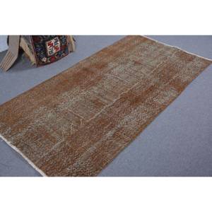 พรมตุรกีวินเทจ6.6ft 3.4 x พื้นที่ขนาดใหญ่ขนสัตว์สีน้ำตาลรูปแบบนามธรรมออกแบบเย็บปะติดปะต่อกันสำหรับห้องโถงพรมยางรุ่นสำรองในห้อง - Product Image 2