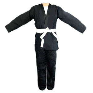 Uniforme de Judo Negro para Adultos y Niños, Estilo Artes Marciales de Taekwondo - Product Image 4