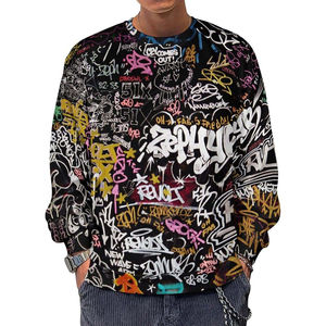 Men's Novelty 3D Print <b>Graffiti</b> Sweatshirt <b>Graffiti</b> <b>Tops</b> Hip Hop Thermal Pullover Breathable Hippy Streetwear - Product Image 5