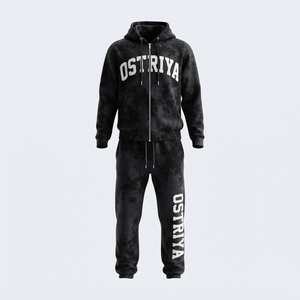 Conjunto Deportivo de Moda para Hombre con Capucha y Cremallera Completa, Colores Sólidos, Patrón de Letras Tejidas, Fusión sin Costuras, Calidad Superior - Product Image 4