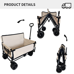 Carro plegable para <span class=keywords><strong>cochecito</strong></span>, carrito de playa utilitario de acero resistente, rueda de cuatro ruedas, soporte OEM personalizable hecho en China - Product Image 4