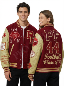 Vestes de baseball universitaires en cuir et laine mélangée à prix de gros, vente chaude, prix bas, pour hommes - Product Image 3