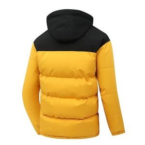 Parka de invierno de alta calidad para hombre, chaqueta acolchada de algodón, capucha a prueba de viento, soporte, tela de lona informal, logotipo personalizado, colores de retazos - Product Image 3