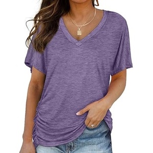 Camisetas Personalizadas para Hombre con Cuello en V, Manga Corta, Transpirables, Cómodas, al por Mayor, Servicios OEM Personalizados, 100% Algodón - Product Image 1