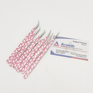 Pince à cils en acier inoxydable massif outil d'extension de logo personnalisé avec papier à pointe pointue enduit pour une utilisation durable vente en gros - Product Image 4