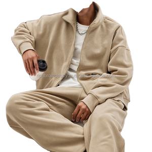 Chándales de hombre de felpa francesa de alta calidad de algodón 100%, chándal ligero de gran tamaño con logotipo frontal de talla grande - Product Image 3