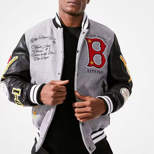 Nouvelle mode de veste de baseball Letterman vintage à manches en cuir veste universitaire de haute qualité brodée en chenille personnalisée pour hommes - Product Image 1