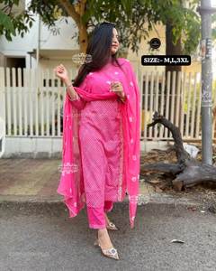 LANZANDO NUEVO DISEÑADOR KURTI PENT CON DUPATTA TELA ALGODÓN CON BORDADO PRODUCTO DE MEJOR CALIDAD - Product Image 6