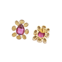 Anting-anting gantung geometris klasik kuningan alami imut dengan kristal, lapisan emas 18K, desain unik, hadiah