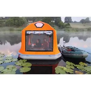 Carpa de Camping Flotante para 4 Personas, Protección UV 80, Inflado Rápido en 5 Minutos, Revestimiento Acrílico en un Lado, Columnas Inflables de PVC para Barco - Product Image 2