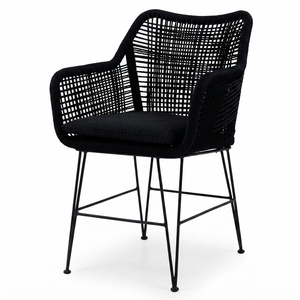 Nueva silla de salón moderna, minimalista, duradera, de metal y ratán sintético, impermeable, para jardín, muebles de exterior para casa, hotel, villa, patio. - Product Image 1