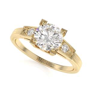 1.50ct Bague de fiançailles en diamant taillé rond 3 pierres pour femme - Product Image 5