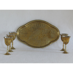 Gobelet à vin royal en laiton avec plateau en métal doré Design élégant Parfait pour la maison Hôtel Bar Champagne Servant Élégant Durable Boisson Ware - Product Image 5