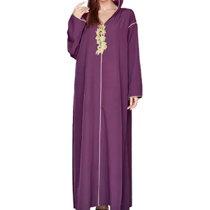 New 2023 Fall new stock High quality beautiful daily wish Dubai Muslim hooded Middle Eastern abaya Women's dress in stock