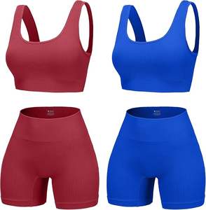Ropa deportiva de talla grande para mujer, conjunto de Yoga sin costuras con logotipo frontal, ropa de gimnasio de secado rápido - Product Image 4