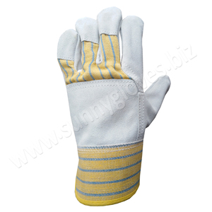 Meilleure qualité gants de travail de protection contre les chocs, en cuir de vache résistant aux coupures, Article 707 gant de travail - Product Image 5