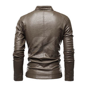 Chaqueta de Cuero Tintada para Hombre, Estilo Moderno, Resistente al Viento, Chaqueta de Cuero Tintada para Hombre Impermeable, Más Vendida - Product Image 2