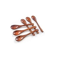 Minicuchara de madera de bambú para té y miel, utensilios de cocina, cuchara medidora, grabado pequeño, cucharas de acacia, 2 piezas