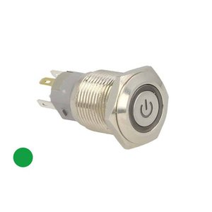 Interruttore a bilanciere rotondo in metallo 5 Pin con luce LED verde 12V auto Camper 16mm foro impermeabile IP67-auto e moto/ - Product Image 1
