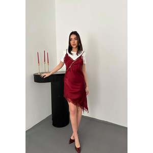 Robe en dentelle bordeaux - Bordeaux - Product Image 1