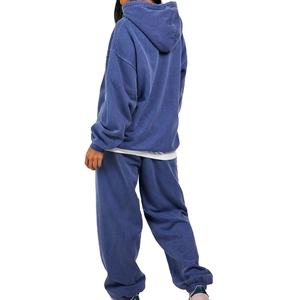 ชุดวอร์มล้างกรดโอเวอร์ไซส์สำหรับผู้หญิงชุดวอร์ม2ชิ้นสไตล์กรันจ์ชุดวอร์มผู้หญิงซักในเมืองชุดวิ่งเอวสูงแบบสวมหัว2026 - Product Image 5