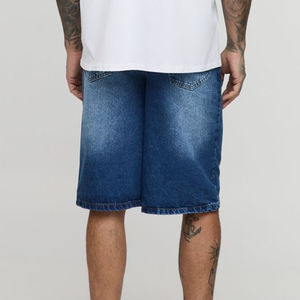 Shorts en denim pour homme de haute qualité 100% coton, logo imprimé en 3D personnalisé, streetwear délavé avec ourlet brut, jorts en denim pour homme - Product Image 2