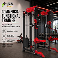 Máquina de entrenamiento funcional SK Fitness Center con doble cable cruzado, estación de gimnasio con barra Smith, equipo de fuerza para gimnasios de hotel, set profesional para gimnasio.