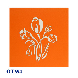 Bouquet de tulipes fait à la main, carte de vœux, fleurs 3D, Kirigami en papier, nouveau Design, artisanat personnalisé, pièces - Product Image 5