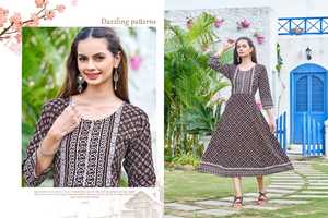 Heavy Rayon Printed Hand <strong>Work</strong> Stitching <strong>Patterns</strong> Mix and Match Kurtis for Sale-Fashion-Traditional Salwar Kameez Style - Product Image 4