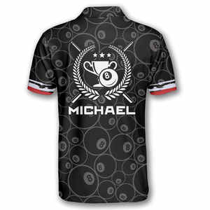 Jersey de piscina personalizado de alta calidad para hombres-Camisetas de equipo de colores y logotipos personalizados de poliéster 100% transpirable para torneos de mesa de billar - Product Image 2