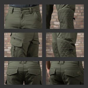 Pantalons de jogging pour homme sur mesure OEM avec taille mi-haute, 100% coton, genoux renforcés et design multi-poches pour la randonnée - Product Image 6