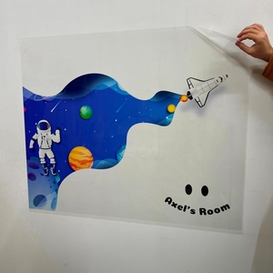 วอลเปเปอร์ธีมสำหรับเด็กผู้ชายและเด็กผู้หญิงสำหรับห้องเด็กรุ่น-วัสดุโพลีสไตรีนที่ทนทานสามารถนำกลับมาใช้ใหม่ได้4ชิ้นถือพื้นผิว - Product Image 4