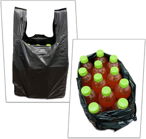 Venta al por mayor de bolsas negras desechables bolsas de plástico resistentes para camisetas con diseño grueso embalaje duradero embalaje de alimentos - Product Image 2