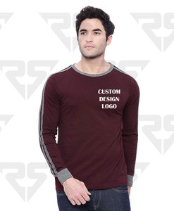 T-shirt élégant à manches longues en coton pour hommes T-shirts à manches longues avec logo et design personnalisés par OEM - Product Image 4