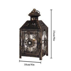 Bougeoirs et lanternes en métal vintage à l'éclat céleste, tendance 2025, décoration de Noël avec pot à bougie à l'éclat céleste, nouveauté - Product Image 1