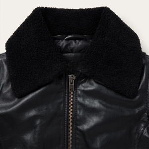 Chaqueta bomber de cuero con logotipo personalizado bordado estampado para hombre y mujer ropa de calle ropa de abrigo informal proveedor OEM - Product Image 4