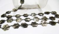 Cadena de Rosario de Acero Inoxidable de Alta Calidad de 3 Pies de Largo con Conector en Forma de Flor Martillada de 11mm, Collar Moderno para Mujer, Se Vende por Pie
