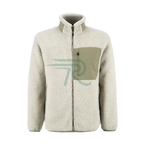 2026 Winter Casual Patchwork Stand Collar Embroidered Zipper <b>Fleece</b> Warm Front Breathable Seamless <b>Jacket</b> Men <b>Thick</b> Cotton Plus - Product Image 1