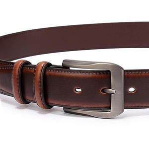Ceinture en cuir de vachette véritable de qualité supérieure pour homme, classique, décontractée, boucle en acier, longueur réglable, écologique, résistante - Product Image 3