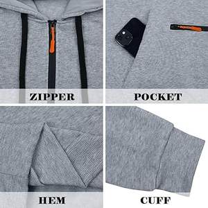 เสื้อฮู้ดลำลองสำหรับผู้ชายผ้าฝ้ายสี100% เป็นมิตรกับสิ่งแวดล้อมระบายอากาศได้มีกระเป๋าทรงพอดีตัวปกติสำหรับฤดูหนาว - Product Image 2