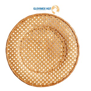 High Quality Handmade Bamboo <b>Rattan</b> Round <b>Placemat</b> Eco-Friendly Bohemian Wedding Home Decor Custom Design Party Luxury - Product Image 1