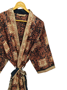 Vêtements pour femmes Taille libre Vêtements de plage Robe longue Robe de nuit Robe patchwork Robe de bain Kimono en soie Sari d'été pour femmes - Product Image 3