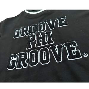 Groove Phi Groove Social Fellowship Sudadera negra de cuello redondo 100 algodón polar Chenille bordado fraternidad griega ropa hombres - Product Image 6