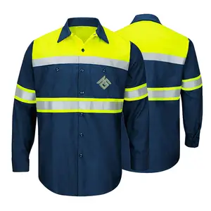 視認性の高いカスタムロゴ安全Tシャツカスタマイズされたデザインカスタム軽量長袖通気性作業服安全シャツ
