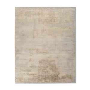 Alfombra Entropy Ivory de Lana y Seda Anudada a Mano AKWS-13052 con Patrón Abstracto para Uso Doméstico - Product Image 1